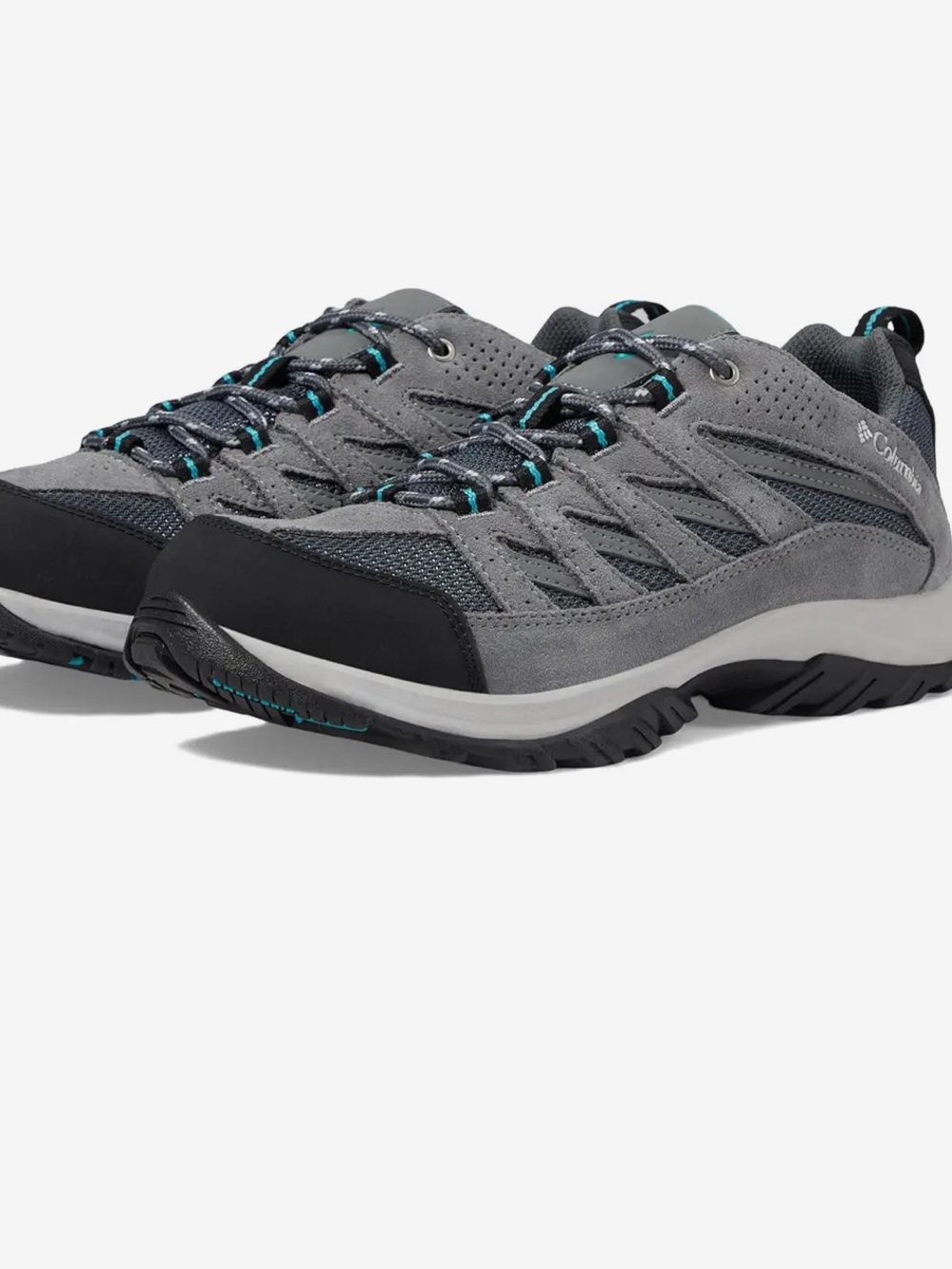 Worn 2X Columbia Crestwood trail shoe Grey and Teal Women's Trail Shoe size 8.5 - Picture 2 of 8